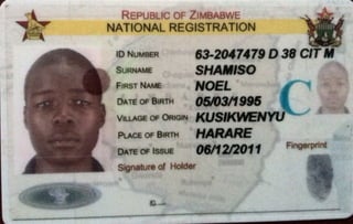 Zimbabwe National Id Card
